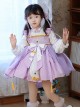 Light Purple Chinese Knot Antiquity Bunny Han Element Tang Style Junior Sister Sweet Lolita Kid Lantern Sleeves Dress