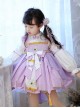 Light Purple Chinese Knot Antiquity Bunny Han Element Tang Style Junior Sister Sweet Lolita Kid Lantern Sleeves Dress