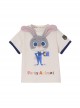 Round Neck 3D Disney Cartoon Plush Judy Gray Rabbit Cute Apricot Kawaii Fashion Athleisure Kid Short Sleeves T Shirt