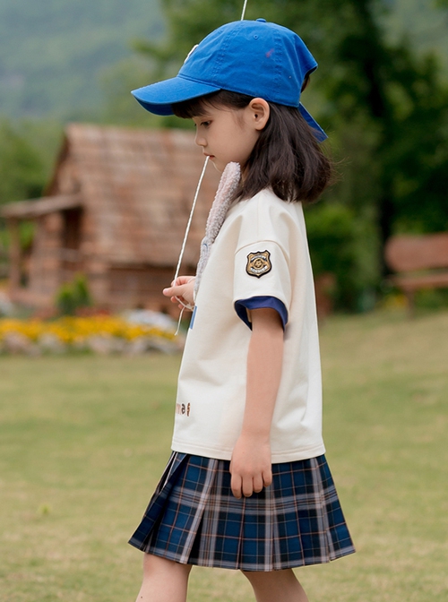 Round Neck 3D Disney Cartoon Plush Judy Gray Rabbit Cute Apricot Kawaii Fashion Athleisure Kid Short Sleeves T Shirt