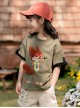 Disney Cartoon Brown Plush Fox Nick Cute Cool Green Kawaii Fashion Sport Round Neck Short Sleeves Kid T Shirt