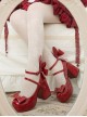 Miss Rabbit Series Bunny Ears Bowknot Round Head Cute Fairy Tale Style Sweet Lolita Chunky High Heels Shoes