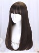 Japanese Style Gentle Flat Bangs Daily Versatile Commute Supple Long Straight Hair Classic Lolita Full Head Wig