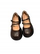 French Retro British Style Daily Commute Round Toe Versatile Thick Soles Thin Straps School Lolita Mary Jane Leather Shoes