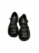 French Retro British Style Daily Commute Round Toe Versatile Thick Soles Thin Straps School Lolita Mary Jane Leather Shoes