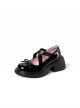 Princess Windsor Series Ballet College Style Cross Straps Sweet Lolita Thick Sole Mary Jane Leather Shoes