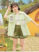 Prince Journey Series Mint Green Cool Seaside Casual Vacation Style Kawaii Fashion Loose Polo Shirt Short Pants Set