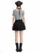 Bamboo Shadow Frost Series Black Gray Classic New Chinese Style Irregular Design Kawaii Fashion T Shirt Skirt Two Piece Set