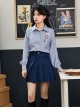 College Style Judy Rabbit Officer Royal Blue Daily Versatile Asymmetrical Design Kawaii Fashion Short Skirt Uniform Vest Set