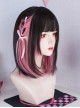 Black Pink Landmine Harajuku Style Cute Girl Cool Straight Hair Flat Bangs Kawaii Sweet Lolita Full Head Wig