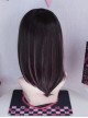 Black Pink Landmine Harajuku Style Cute Girl Cool Straight Hair Flat Bangs Kawaii Sweet Lolita Full Head Wig