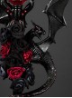 Gorgeous Noble Elegant Rights Power Ruby Rose Dark Gothic Lolita Demon Western Black Dragon Long Staff