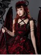 Astoria Series Flower Ruby Demonic Black Dragon Tea Party Gorgeous Gothic Lolita Rose Bowknot Sleeveless Dress Necklace Set