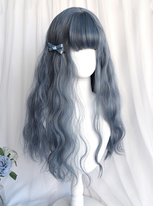 Shepherd Girl Series Soft Elegant Versatile Fluffy Wool Curly Air Flat Bangs Corn Perm Classic Lolita Full Head Wig