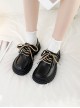 Versatile British Soft Bottom Forest Style Contrast Color Shoelaces Retro Round Toe School Lolita Mary Jane Platform Shoes