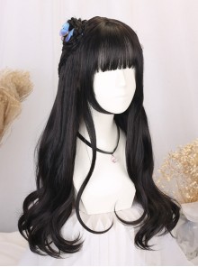 Princess Style Natural Cute Air Bangs Daily Versatile Commute Long Curly Hair Sweet Lolita Full Head Wig