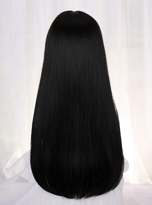 Japanese Style Princess Cut Naturally Daily Commute Versatile Long Straight Hair Classic Lolita Full Head Wig