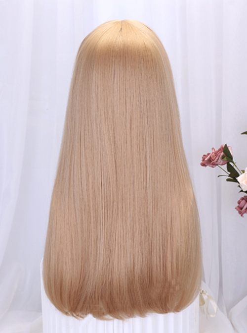 Japanese Style Princess Cut Naturally Daily Commute Versatile Long Straight Hair Classic Lolita Full Head Wig