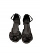 Fairy Style Summer Elegant French Romance Versatile PU Sweet Lolita Bowknot Cap Toe Mid Heel Sandals Shoes