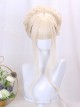 Milk Puff Series Light Blonde Long Curly Hair Noble Lady Hairstyle Flower Bead Chain Hair Accessory Classic Lolita Wig Set