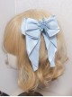 Simple Daily Ice Blue Pearl Snowflake Christmas Style Lace Multiple Layers Bowknot Classic Lolita Hairpin