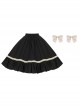 Seventh Night Chapter Series Black Apricot Ruffled Square Collar Ribbon Lace Soft Cotton Doll Classic Lolita Puff Sleeves Dress Six Set