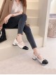 Retro Daily Versatile Elegant Lady Style Black Toe Cap Mary Jane Metal Buckle Classic Lolita Thick Heel Leather Shoes