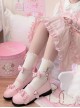 Merulu Series Japanese Style Daily Versatile Lace Ruffles Flower Trim Bowknot Girl Cute Sweet Lolita Shoes