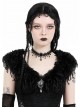 Gothic Dark Palace Retro Lace Gemstone Teardrop Gorgeous Black Necklace