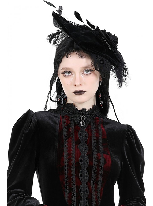 Gothic Dark Style Retro Gorgeous Cross Pendant European Style Earrings
