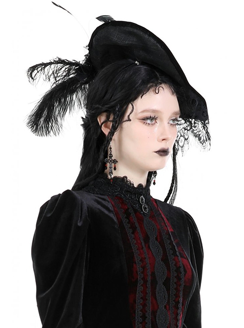 Gothic Dark Style Retro Gorgeous Cross Pendant European Style Earrings