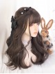 Japanese Style Fluffy Daily Commute Flat Bangs Brown Big Wavy Curls Sweet Lolita Full Head Wig