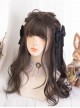 Japanese Style Fluffy Daily Commute Flat Bangs Brown Big Wavy Curls Sweet Lolita Full Head Wig