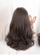 Japanese Style Fluffy Daily Commute Flat Bangs Brown Big Wavy Curls Sweet Lolita Full Head Wig