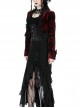 Gothic Style Elegant Retro Red Velvet Black Dark Pattern Lace Embellished Long Sleeve Short Cape