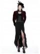 Gothic Style Elegant Retro Red Velvet Black Dark Pattern Lace Embellished Long Sleeve Short Cape