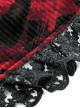 Gothic Style Elegant Retro Red Velvet Black Dark Pattern Lace Embellished Long Sleeve Short Cape