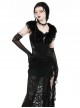 Gothic Style Gorgeous Retro Black Plush Tassel Silver Gemstone Pendant Decorative Shawl