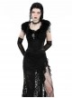 Gothic Style Gorgeous Retro Black Plush Tassel Silver Gemstone Pendant Decorative Shawl