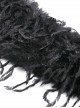 Gothic Style Gorgeous Retro Black Plush Tassel Silver Gemstone Pendant Decorative Shawl