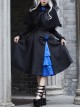 Night Chant Overture Series Blue Rose Bowknot Asymmetrical Design Elegant Classic Lolita Long Sleeves Black Dress Cloak Set