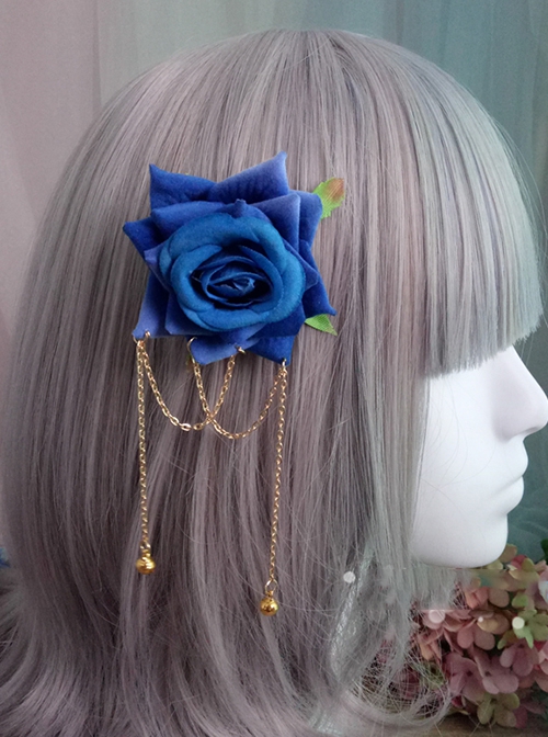 Anime Two Dimensional Cosplay Elegant Exquisite Versatile Golden Chain Pendant Classic Lolita Rose Hairpin