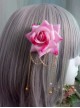 Anime Two Dimensional Cosplay Elegant Exquisite Versatile Golden Chain Pendant Classic Lolita Rose Hairpin