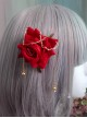 Anime Two Dimensional Cosplay Elegant Exquisite Versatile Golden Chain Pendant Classic Lolita Rose Hairpin