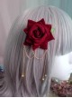 Anime Two Dimensional Cosplay Elegant Exquisite Versatile Golden Chain Pendant Classic Lolita Rose Hairpin