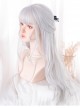 Summer Night Gleam Series Silver White Versatile Big Wavy Long Curly Hair Flat Bangs Sweet Lolita Full Head Wig