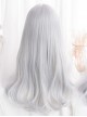 Summer Night Gleam Series Silver White Versatile Big Wavy Long Curly Hair Flat Bangs Sweet Lolita Full Head Wig