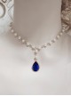 Simple Daily Noble Lady Retro Artificial Water Droplet Gemstones Classic Lolita Pearl Accessory Necklace