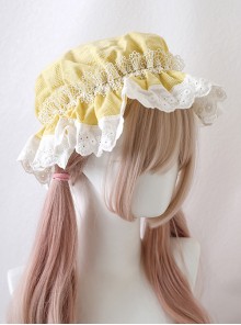 Solid Color Simple Daily Lace Ruffles Cute Sweet Lolita Girly Heart Baby Nightcap Cotton Hat