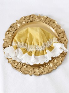 Cute Girl Kawaii Baby Nightcap Lace Ruffles Solid Color Versatile Daily Sweet Lolita Heart Cotton Hat